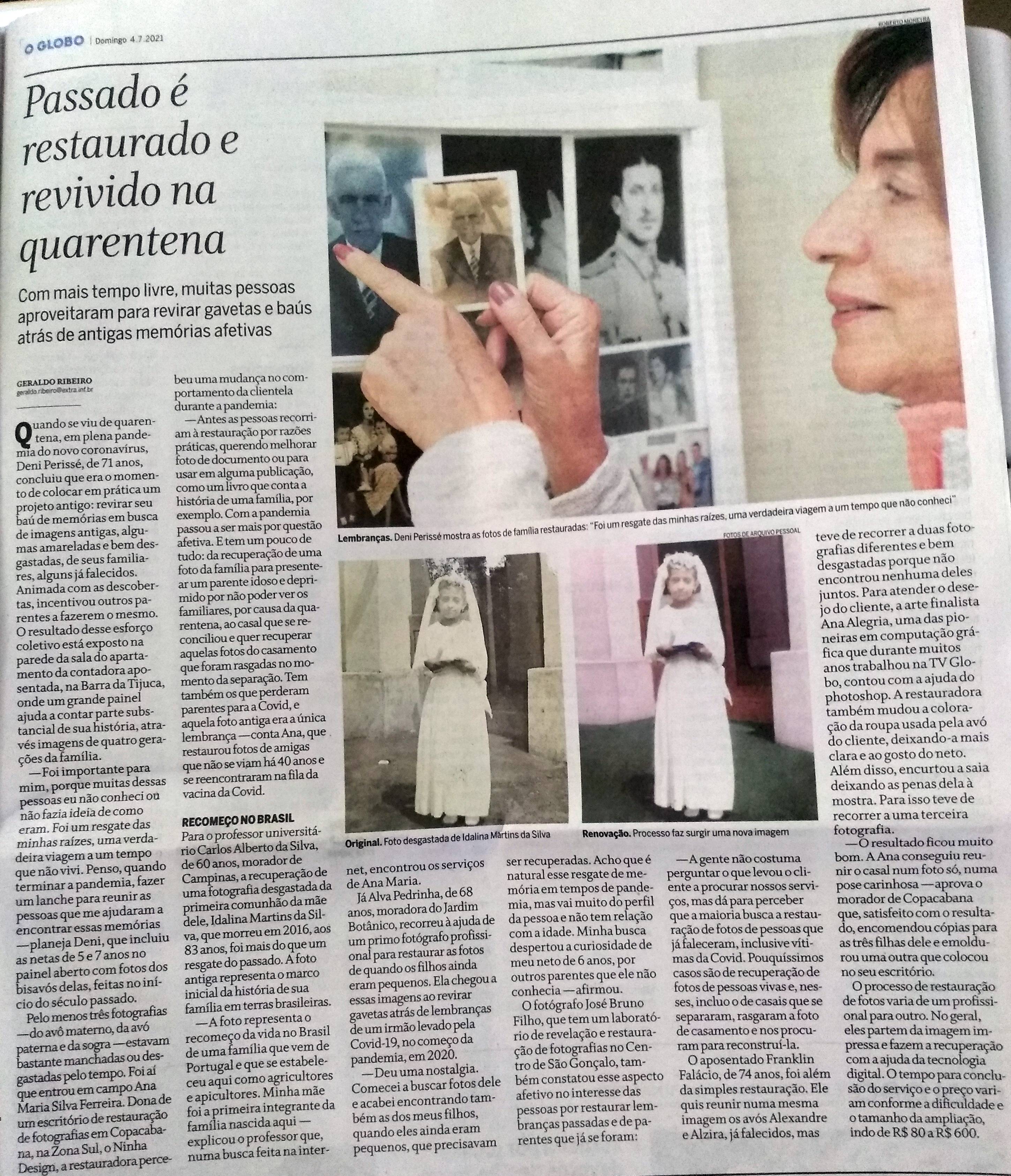 reportagem no jornal O Globo